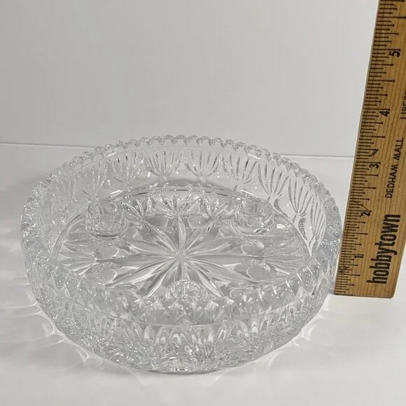 Princess House Full Lead Crystal 3 Taper Candle Holder #830 with Original Box - Picture 6 of 10